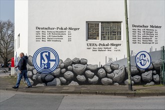 The Schalke Mile, Mile of Tradition, Kurt-Schumacher-Strasse in Gelsenkirchen-Schalke, side street,