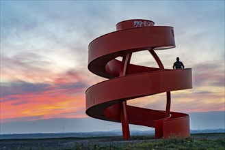 Sculpture Haldenzeichen, observation tower, Humbert spoil tip, part of the Lippepark in Hamm, 5