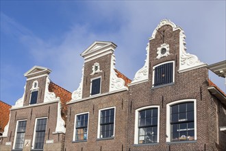 Facades of historic gabled houses, Blokzijl, Province of Overijssel, Netherlands