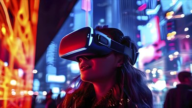 AI generated virtual reality tour highlighting a state of the art futuristic cityscape with