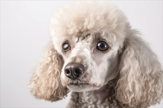 Portrait of white poodle dog. KI generiert, generiert AI generated