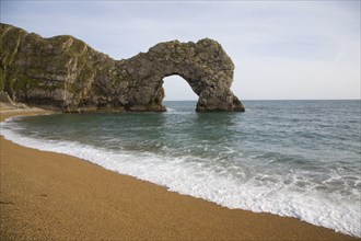 Famous natural coastal arch of Durdle Door on the Jurassic coast, Dorset, England, United Kingdom,