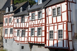 Monreal, idyllic half-timbered village in the Elz valley, in the district of Mayen-Koblenz in