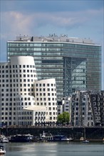 New Zollhof building complex, the Gehry buildings, at the Media Harbour, behind the Stadttor