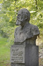 Bust of Ernst von Bandel the builder of the Hermann monument, Detmold, Teutoburg Forest, North