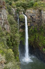 High waterfall in a canyon, Mac-Mac Falls, long exposure, near Graskop, Mpumalanga, South Africa,