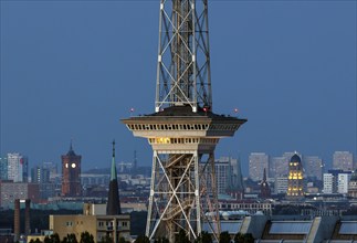 Berlin, 23.08.2022, Berlin's radio tower, the red town hall and a dome at Gendarmenmarkt are still