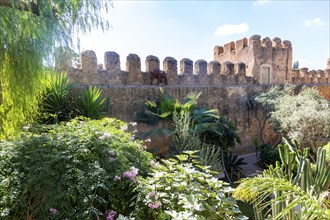 City medina walls from Dar Tourkia hotel, Taroudant, Sous Valley, Morocco, north Africa, Africa