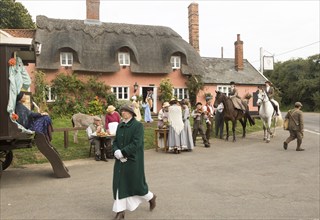 Filming a scene for Stanley's War film directed by Tim Curtis outside the Sorrel Horse pub,