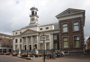 Stadhuis city hall building, Dordrecht, Nethelands with facade dating from the seventeenth century