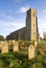 Historic fifteenth century architecture of Holy Trinity church, Blythburgh, Suffolk, England,