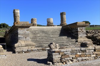 Temple steps at Baelo Claudia Roman site, Cadiz Province, Spain, Europe