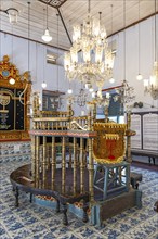 Interior of Paradesi Synagogue, Matancherry, Jew Town, Cochin, Kerala, India, Asia