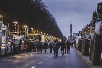 Road blockades in the centre of Berlin, taken as part of the farmers' protests in Berlin, 15.01