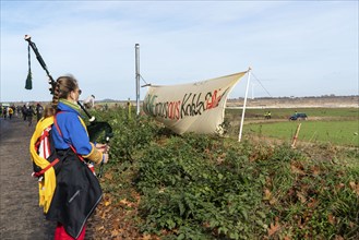 Protest action against the demolition of the village of Lützerath in the Rhenish lignite mining