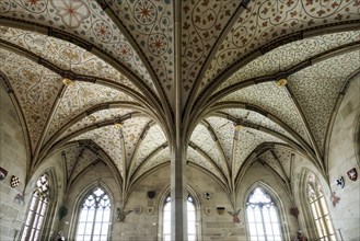 Interior view, summer refectory, Cistercian monastery Bebenhausen, Tübingen, Baden-Württemberg,