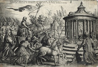 The Triumph of Chastity over Love, from the Triumphs of Petrarch, by Georg Pencz, c. 1530, Germany,