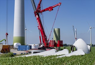 Repowering of a wind farm near Issum, 9 older wind turbines from the manufacturer Enercon (model