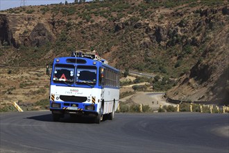 Landscape in the Choke Mountains, pass road, mountain road, Ethiopia, Africa