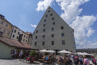 Historic sausage kitchen and former salt barn from 1616, Regensburg, Upper Palatinate, Bavaria,