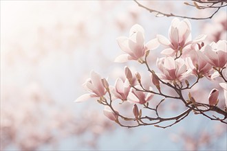 Magnolia tree flowers. KI generiert, generiert AI generated