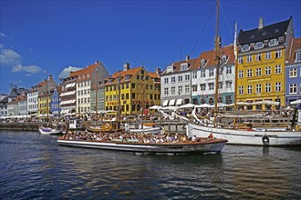 Denmark, Copenhagen, Nyhavn Canal, Panorama, Excursion boats, Hamburg, Hamburg, Federal Republic of