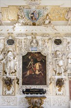 Detailed view of the baroque reception hall with wall painting, Salem Castle, former imperial