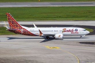 A Boeing 737 MAX 8 aircraft of Batik Air Malaysia with the registration 9M-LRG at Changi Airport,