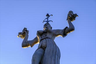 Imperia at the harbour entrance, by artist Peter Lenk, Constance, on Lake Constance,