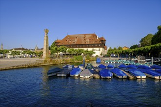 Council or council building, with harbour, Constance on Lake Constance, Baden-Württemberg, Germany,