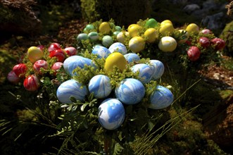 Easter custom, Easter fountain in Franconian Switzerland, detail, here in Bieberbach, district of