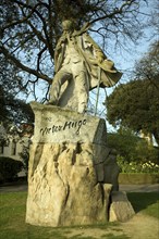 Victor Hugo statue, St Peter Port, Guernsey, Channel Islands, UK, Europe