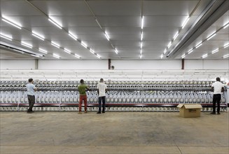 BENIN TEXTILE CORPORATION BENIN. processing of cotton in a spinning mill factory near Cotonou in