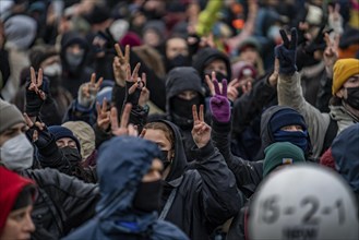 Violent clashes between thousands of demonstrators and the police, after a demonstration against