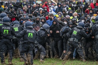 Violent clashes between thousands of demonstrators and the police, after a demonstration against