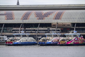 GVB ferries for pedestrians and cyclists across the river Ij, to Amsterdam Centraal station, free