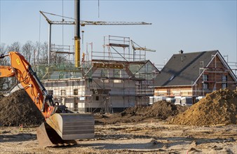 New development area, Am Schwan, in Wesel, where 70 detached and semi-detached houses are being