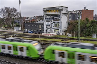 The Deutsche Bahn AG signal box in Mülheim-Styrum, controls train traffic on one of the busiest