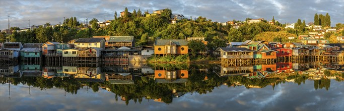 Pedro Montt stilt houses, Castro, Chiloe, Chile, South America