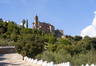 Sixteenth century church of Purisima Concepcion hilltop village of Zufre, Sierra de Aracena, Huelva