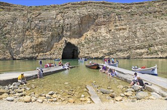 The Inland Sea tourist attraction, Dwerja Bay, island of Gozo, Malta, Europe