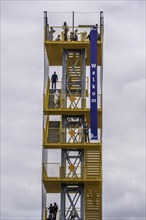 Temporary observation tower at the historic Binnenhof, during renovation work, seat of the Dutch