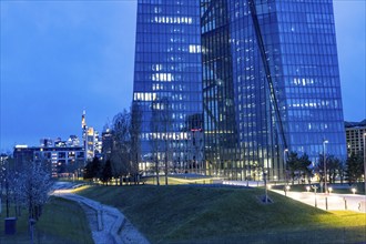 Building of the European Central Bank, ECB, on the Main in Frankfurt, Hesse, Germany, Europe