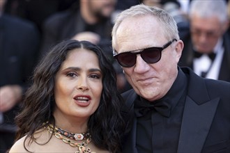 Cannes, France, 18.5.2024: Salma Hayek and Francois-Henri Pinault at the premiere of Emilia Perez