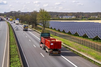 Solar park near Neukirchen-Vluyn, along the A40 motorway, over 10, 000 solar modules spread over 4