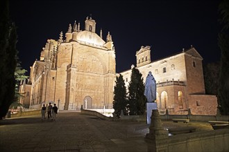 Dominican convent of San Estaban by night, Salamanca, province of Salamanca, Castile and Leon,