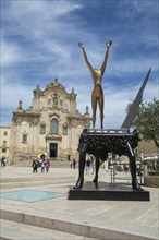 Salvador Dali sculpture Surrealist Piano in the front of Church of San Francesco dAssisi in the