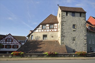 Historic tower house, building, tower, Stettener Straße, Meersburg, Obersee, Lake Constance, Lake