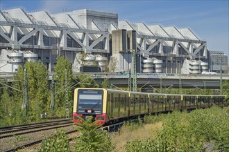 Ringbahn, S-Bahn in front of Westkreuz station, ICC, Westend, Charlottenburg, Berlin, Germany,