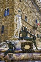 Fountain of Neptune, Palazzo Vecchio, Piazza della Signoria, Florence, Tuscany, Italy, Europe